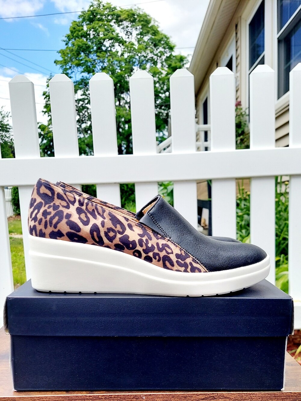 Naturalizer Sandra Hidden Leopard Print Wedge Slip On Sneakers Women's Size 8.5